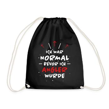 Angler Spruch Fische Angeln Meer Angler Geschenk - Turnbeutel - Schwarz - Vorne