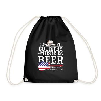 Cadeau de musique country country music - Sac de sport léger - noir - Devant