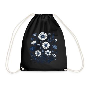 Botanical Bliss Wildflower Bouquet Nature Lover - Drawstring Bag - black - Front