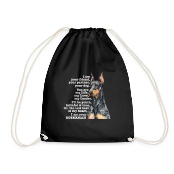 Doberman chien chiens cadeau pour animaux de compagnie - Sac de sport léger - noir - Devant