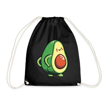 Avocado Guacamole Vegan Gift - Drawstring Bag - black - Front