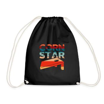 Cornhole Beanbag Sackloch Geschenk - Turnbeutel - Schwarz - Vorne