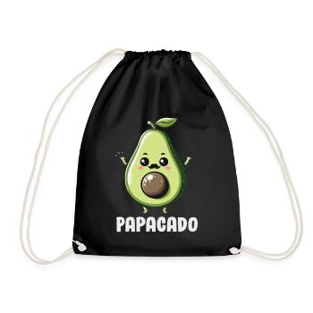 Avocado Guacamole Vegan Gift - Drawstring Bag - black - Front