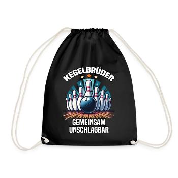 Bowling Brothers Skittles Bowling Club Design for Bowling - Drawstring Bag - black - Front