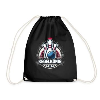 Bowling King Skittles Bowling Club Design for Bowling - Drawstring Bag - black - Front