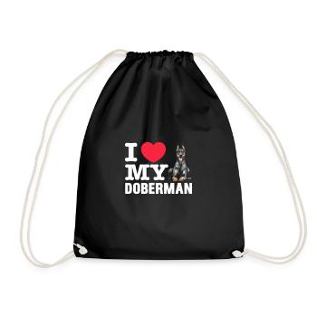 Doberman chien chien animal de compagnie cadeau - Sac de sport léger - noir - Devant