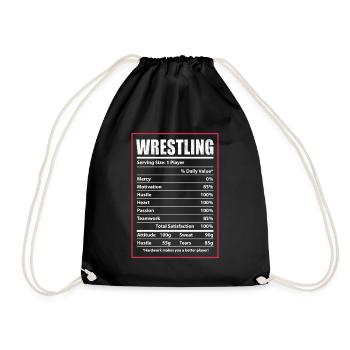 Wrestling Wrestler Fight Wrestling Ringer Gift - Drawstring Bag - black - Front