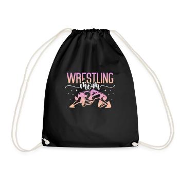 Wrestling Wrestler Fight Wrestling Ringer Gift - Drawstring Bag - black - Front