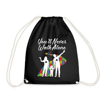 Autism Awareness Day Autistic Gift - Drawstring Bag - black - Front
