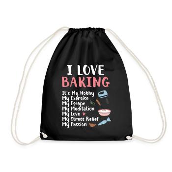 Baker Bakeries Baked Goods Baking Gift - Drawstring Bag - black - Front