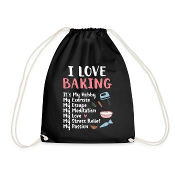 Baker - Drawstring Bag - black - Front