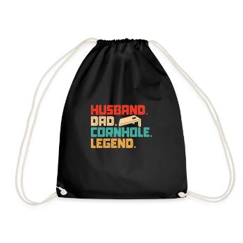Cornhole Beanbag Sackloch Geschenk - Turnbeutel - Schwarz - Vorne