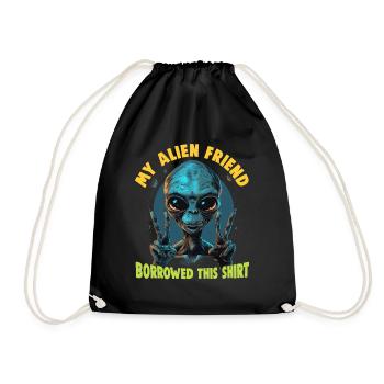 SciFi and alien aliens and UFO fan - Drawstring Bag - black - Front