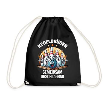 Kegelbrüder Kegel Kegelverein Design zum Kegeln - Drawstring Bag - black - Front