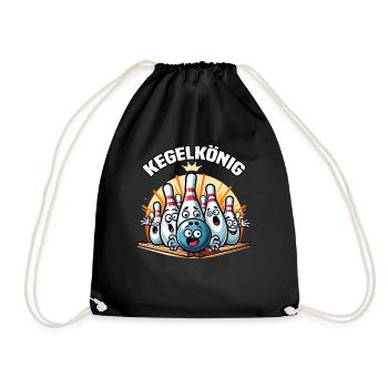 Kegelkönig Kegel Kegelverein Design for bowling - Drawstring Bag - black - Front