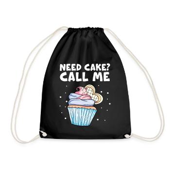 Cupcake Muffin Baking Gift - Drawstring Bag - black - Front