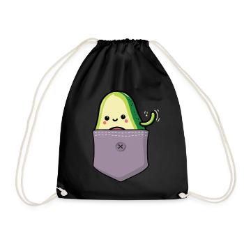 Avocado Guacamole Vegan Geschenk - Turnbeutel - Schwarz - Vorne