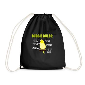 Perruche oiseau animal de compagnie perruche cadeau - Sac de sport léger - noir - Devant