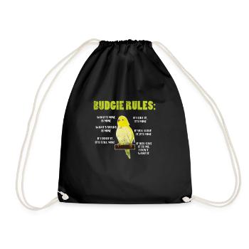 Perruche ondulée - Sac de sport léger - noir - Devant
