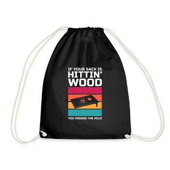 Cornhole Beanbag Sackloch Geschenk - Turnbeutel - Schwarz - Vorne