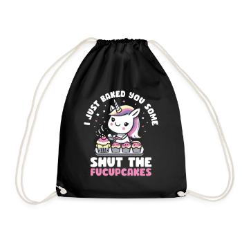 Cupcake Muffin Baking Gift - Drawstring Bag - black - Front