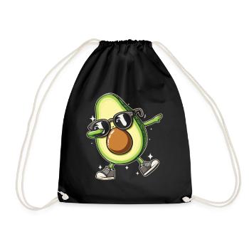 Avocado Guacamole Vegan Geschenk - Turnbeutel - Schwarz - Vorne