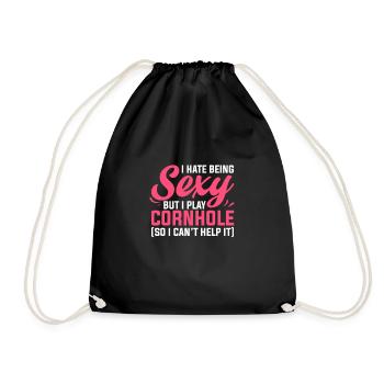 Cornhole Beanbag Sackloch Geschenk - Turnbeutel - Schwarz - Vorne