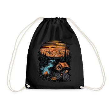 Vélo Camping Camping Montagne Nature Excursion - Sac de sport léger - noir - Devant