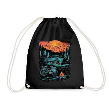Vélo Camping Camping Montagne Nature Excursion - Sac de sport léger - noir - Devant