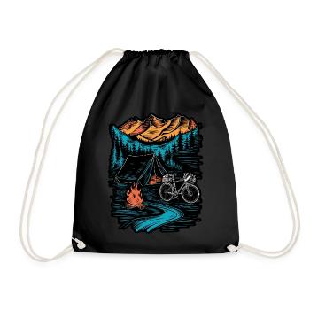 Vélo Camping Camping Montagne Nature Excursion - Sac de sport léger - noir - Devant