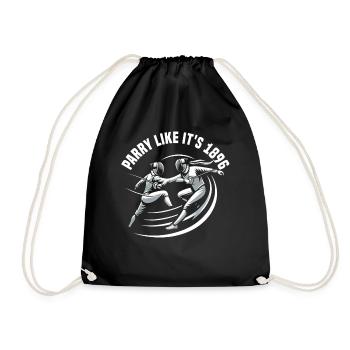 Fencer Sport Design Mask On Game On Combat Fencing - Drawstring Bag - black - Front