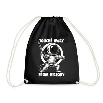 Fencer Sport Design Mask On Game On Combat Fencing - Drawstring Bag - black - Front