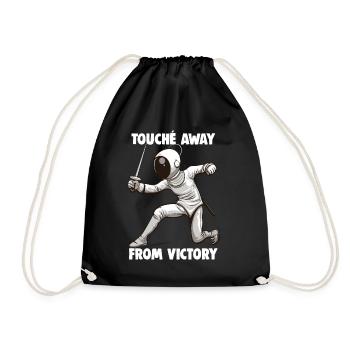 Fencer Sport Design Mask On Game On Combat Fencing - Drawstring Bag - black - Front