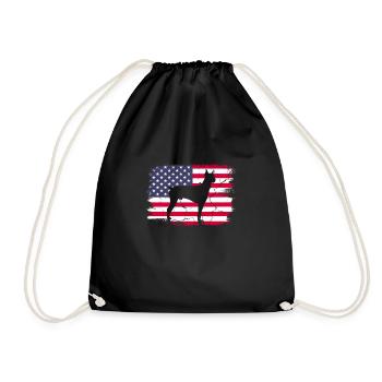 Doberman chien chiens cadeau pour animaux de compagnie - Sac de sport léger - noir - Devant