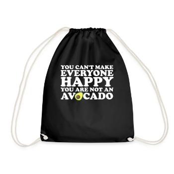 Avocado Guacamole Vegan Gift - Drawstring Bag - black - Front