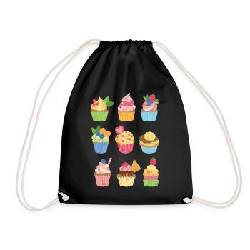 Cupcake - Turnbeutel - Schwarz - Vorne