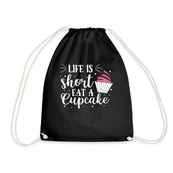Cupcake Muffin Baking Gift - Drawstring Bag - black - Front