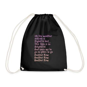 Crochet Knitting Sewing Seamstress Gift - Drawstring Bag - black - Front