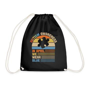 Autism - Drawstring Bag - black - Front