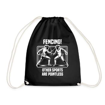 Fencer Sport Design Mask On Game On Combat Fencing - Drawstring Bag - black - Front