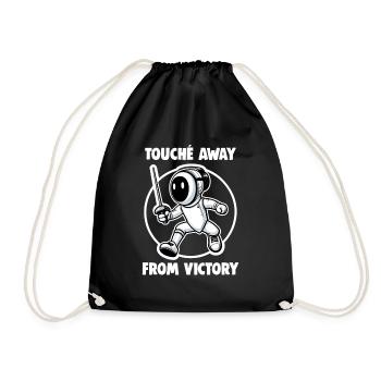 Fencer Sport Design Mask On Game On Combat Fencing - Drawstring Bag - black - Front