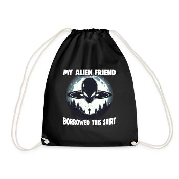 SciFi and Extraterrestrial Aliens and UFO Fan - Drawstring Bag - black - Front