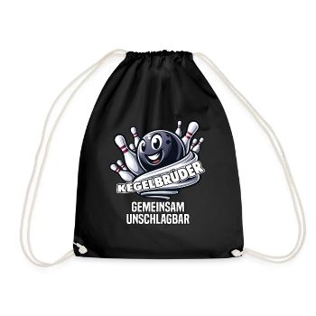 Bowling Brothers Skittles Bowling Club Design for Bowling - Drawstring Bag - black - Front