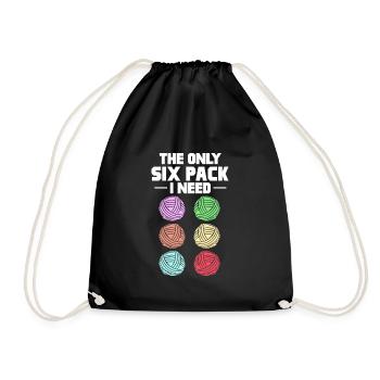 Crochet Knitting Sewing Seamstress Gift - Drawstring Bag - black - Front