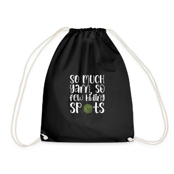 Crochet Knitting Sewing Seamstress Gift - Drawstring Bag - black - Front