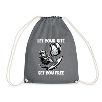 Kitesurf Laissez votre cerf-volant vous définir gratuitement Kitesurfer - Sac de sport léger - gris - Devant