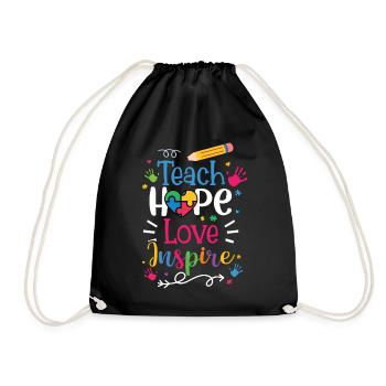 Autism Awareness Day Autistic Gift - Drawstring Bag - black - Front