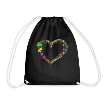 Autism Awareness Day Autistic Gift - Drawstring Bag - black - Front