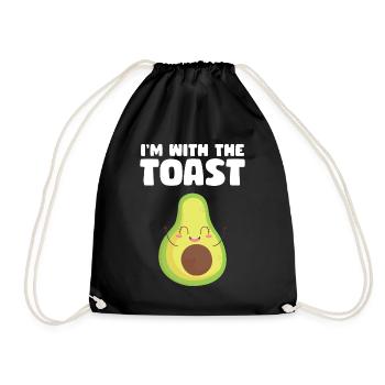 Avocado Guacamole Vegan Gift - Drawstring Bag - black - Front