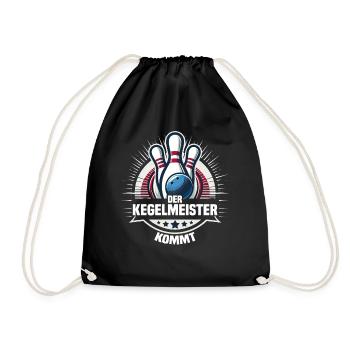 The bowling master is coming Kegel Kegelverein Design - Drawstring Bag - black - Front